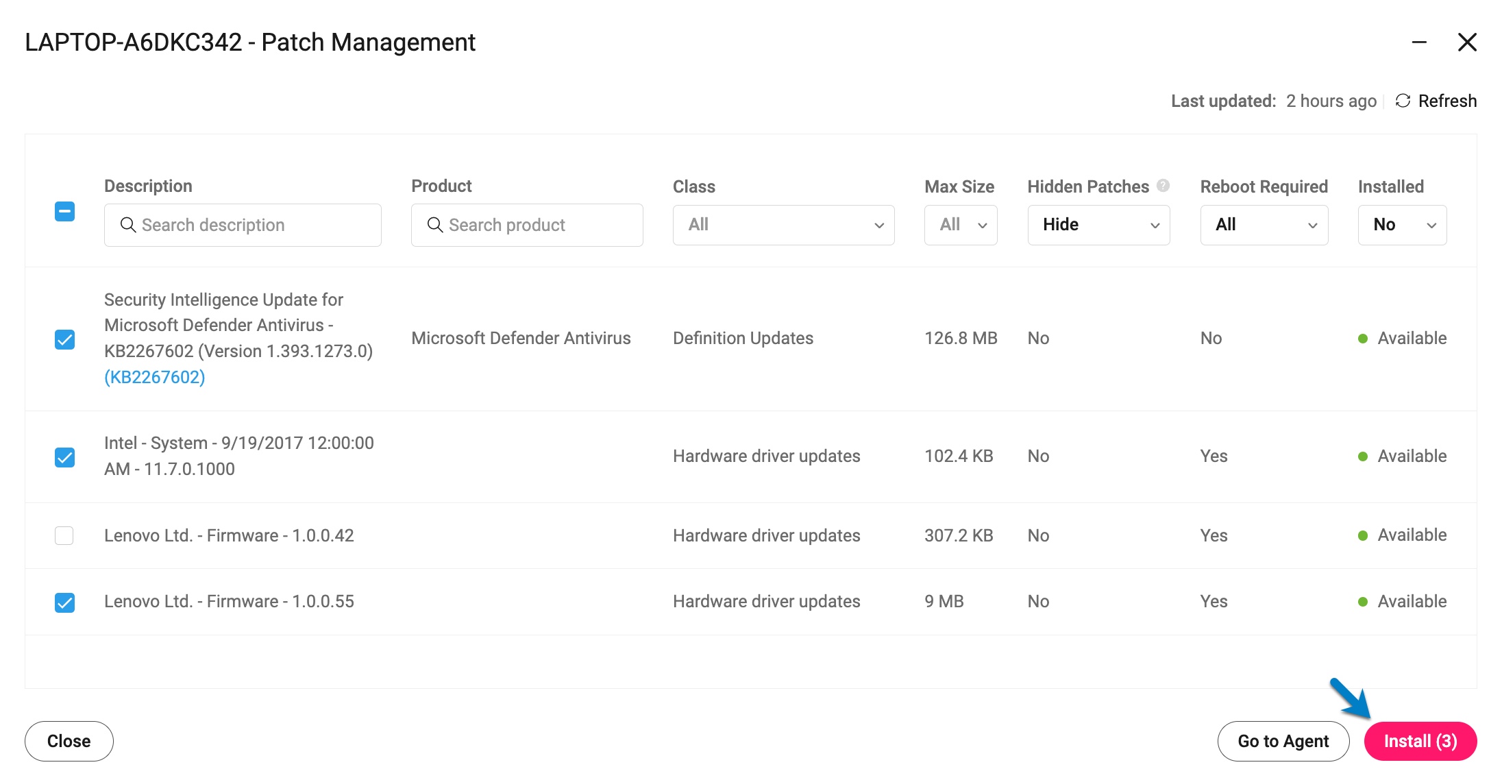 Ventana Patch MGMT (WINDOWS) > seleccionar parches > hacer clic en Instalar - ES.jpg