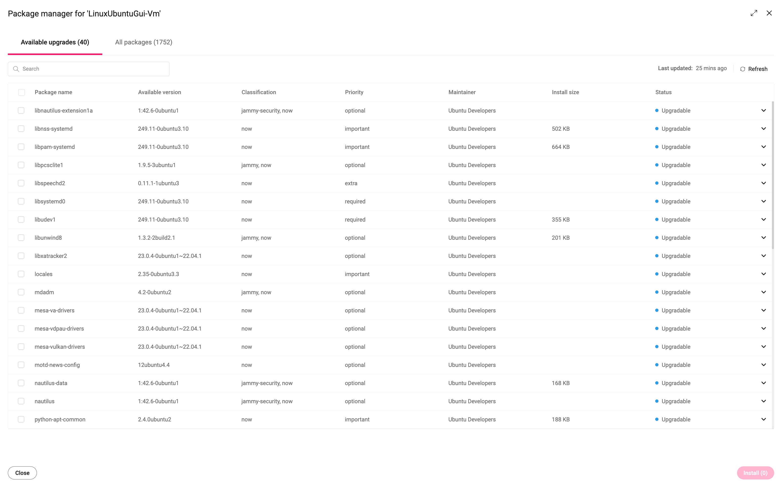 Package manager linux atera support