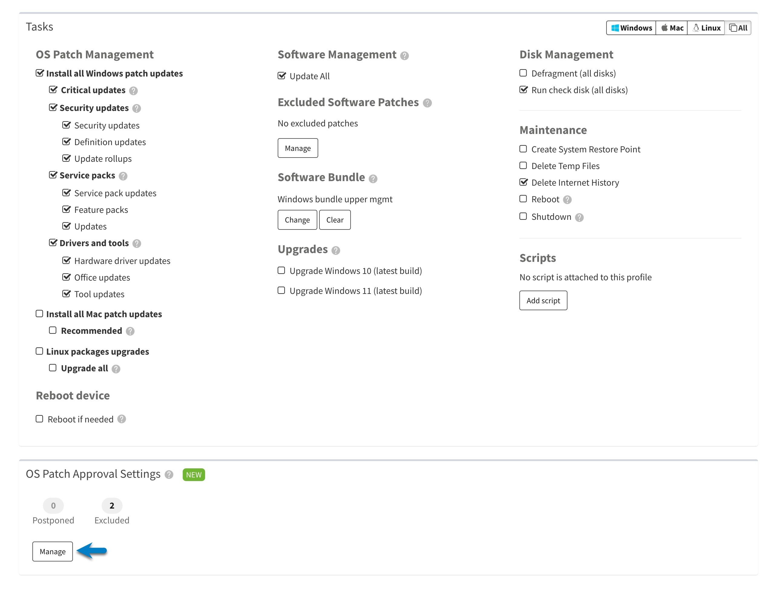 Automate patch management via IT automation profiles – Atera Support