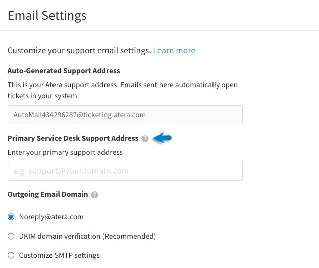 Forward Email for Automatic Ticket Creation – Atera Support