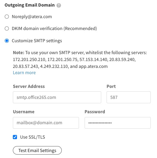 Admin > Email settings > customize SMTP settings.jpeg