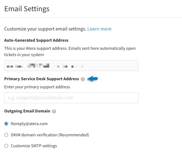 Email settings _ primary service desk support address - ITD.jpg