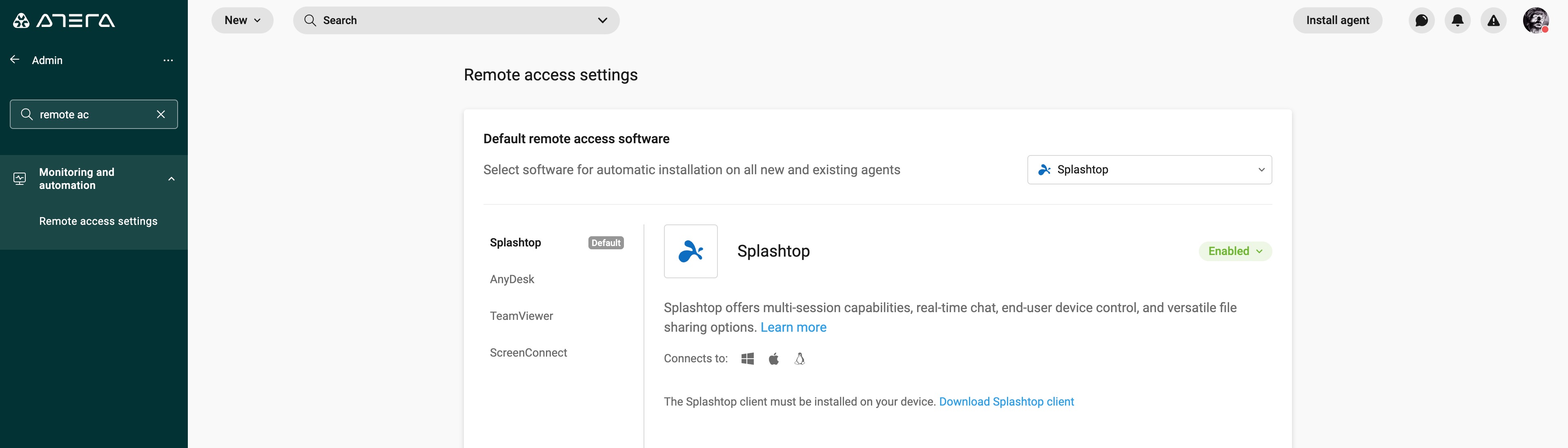 Work from Home' remote access – Atera Support