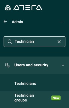 Admin>Users and security>Technician groups search.jpeg