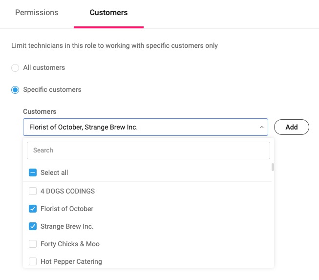 Admin > roles and permissions > limit customer dropdown_MSP.jpeg