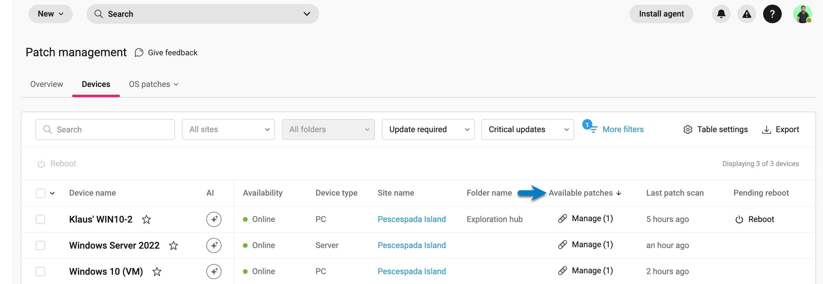 Devices tab > Select device to install patches.jpg