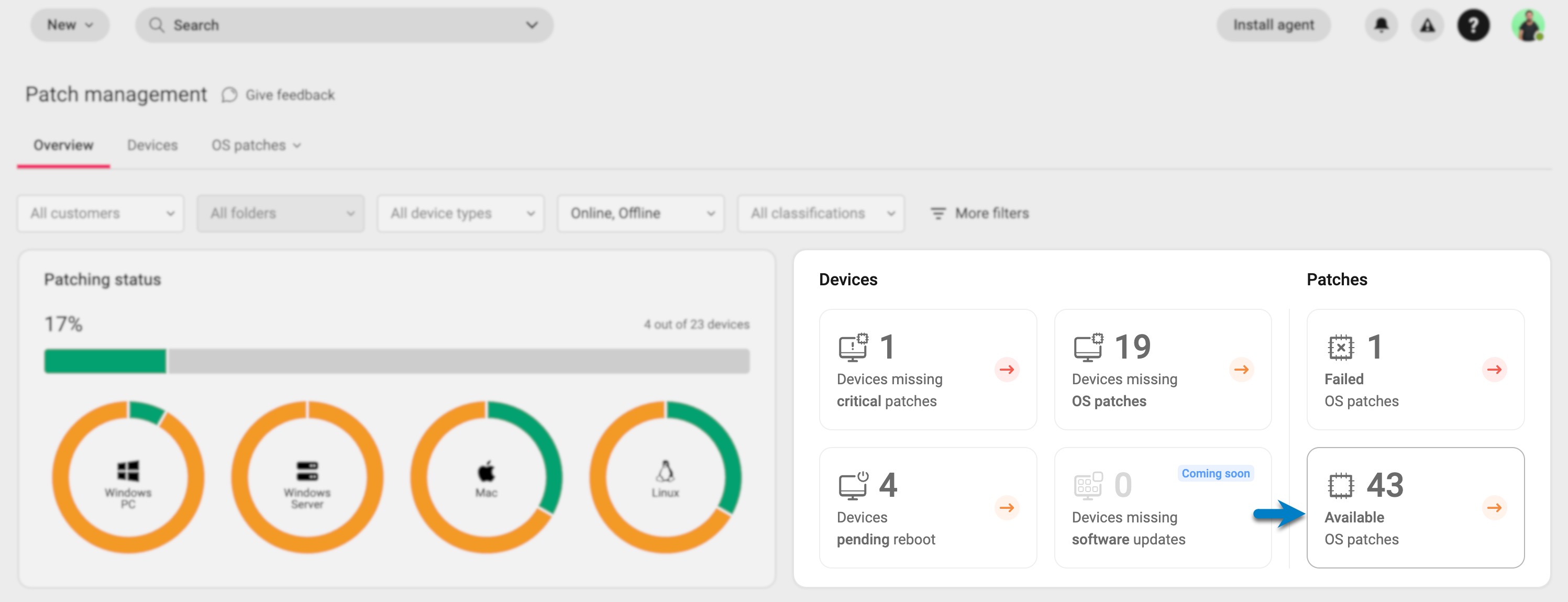 Overview tab > Action Center > Available OS patches.jpg