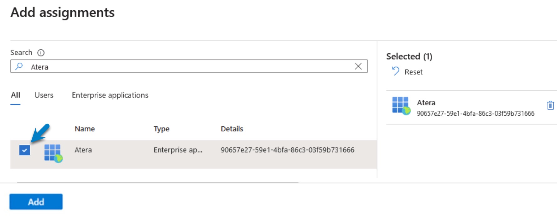 Azure AD > Add assignments > Add Atera.jpg