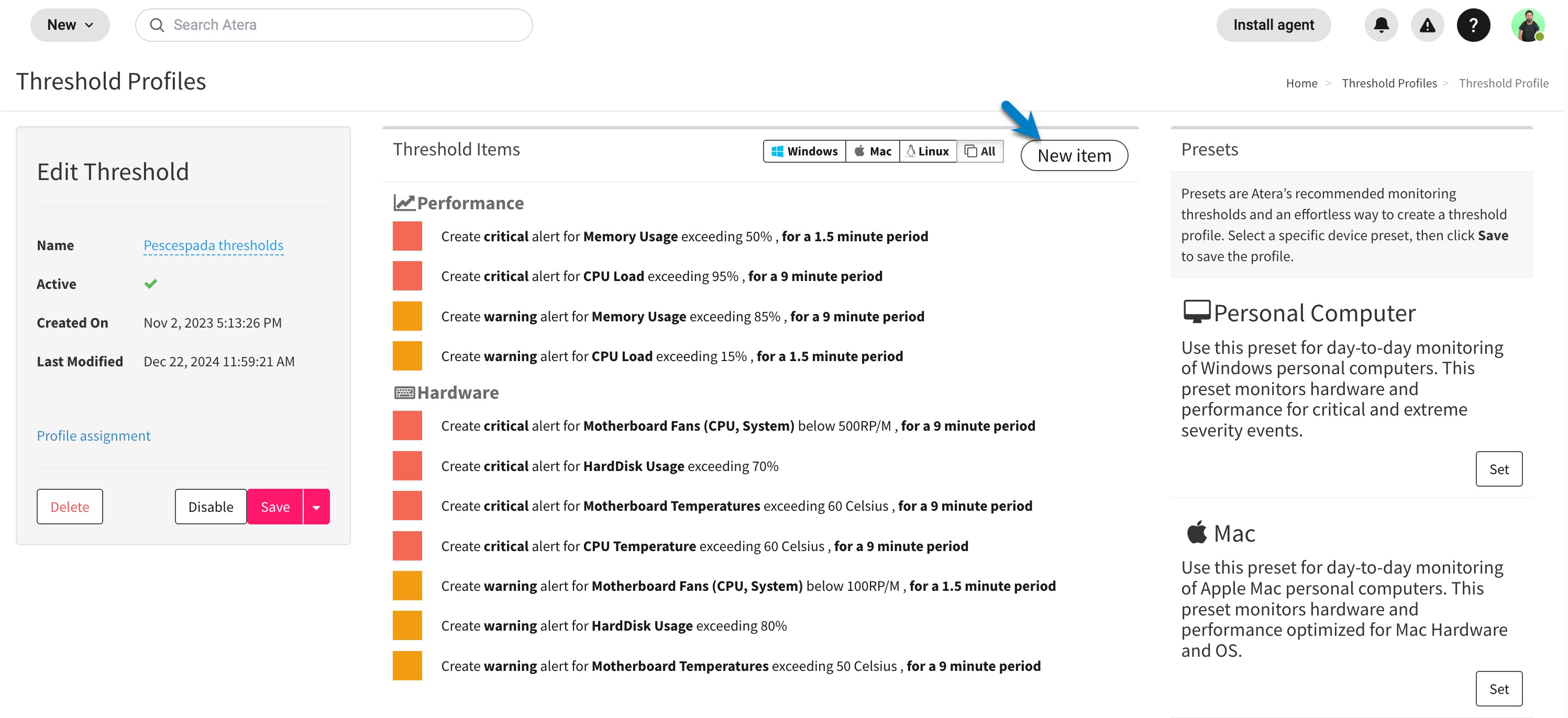 Threshold profile page > New item.jpg