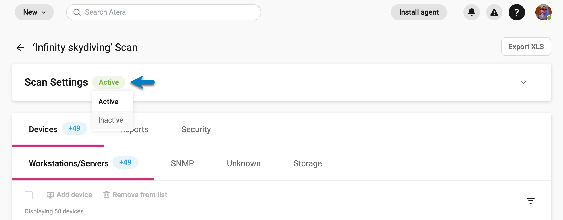 Network Discovery: Set up scans – Atera Support