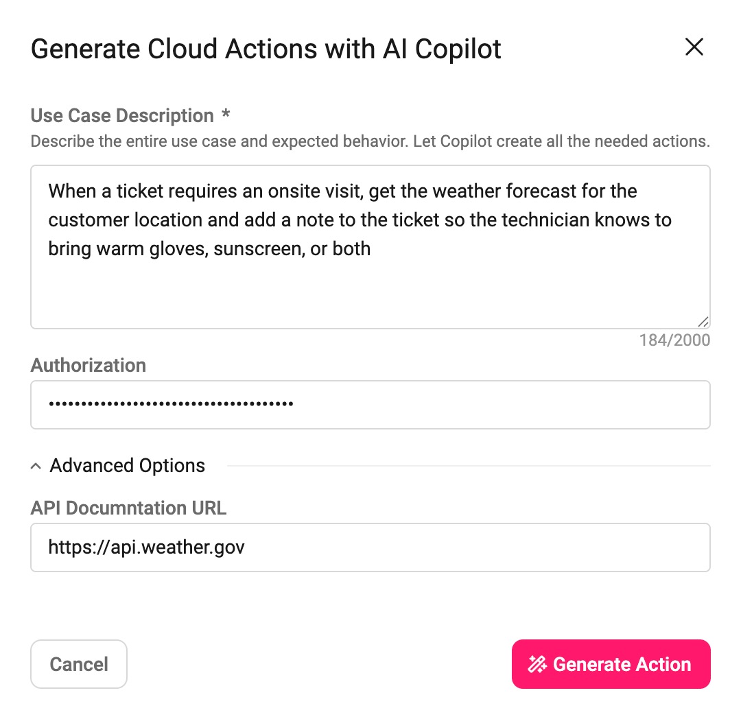 Generate cloud actions window > click Generate action.jpg
