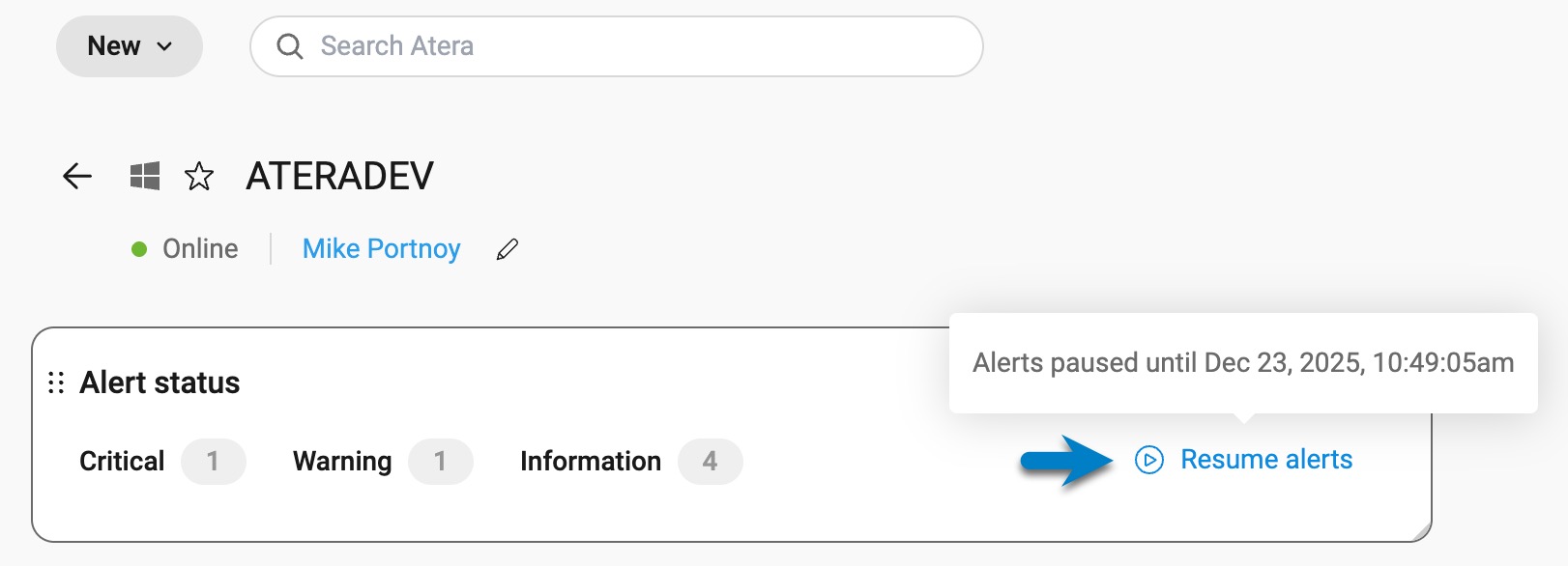 Manage alerts – Atera Support