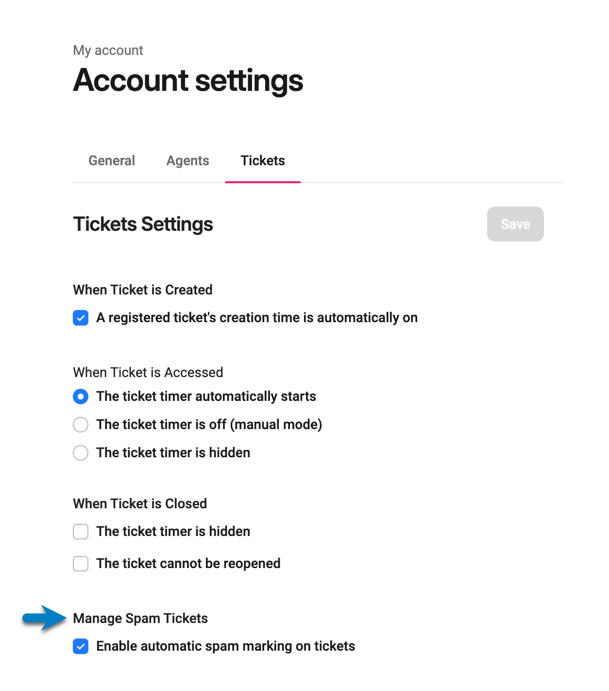 Account settings > Manage spam.jpg