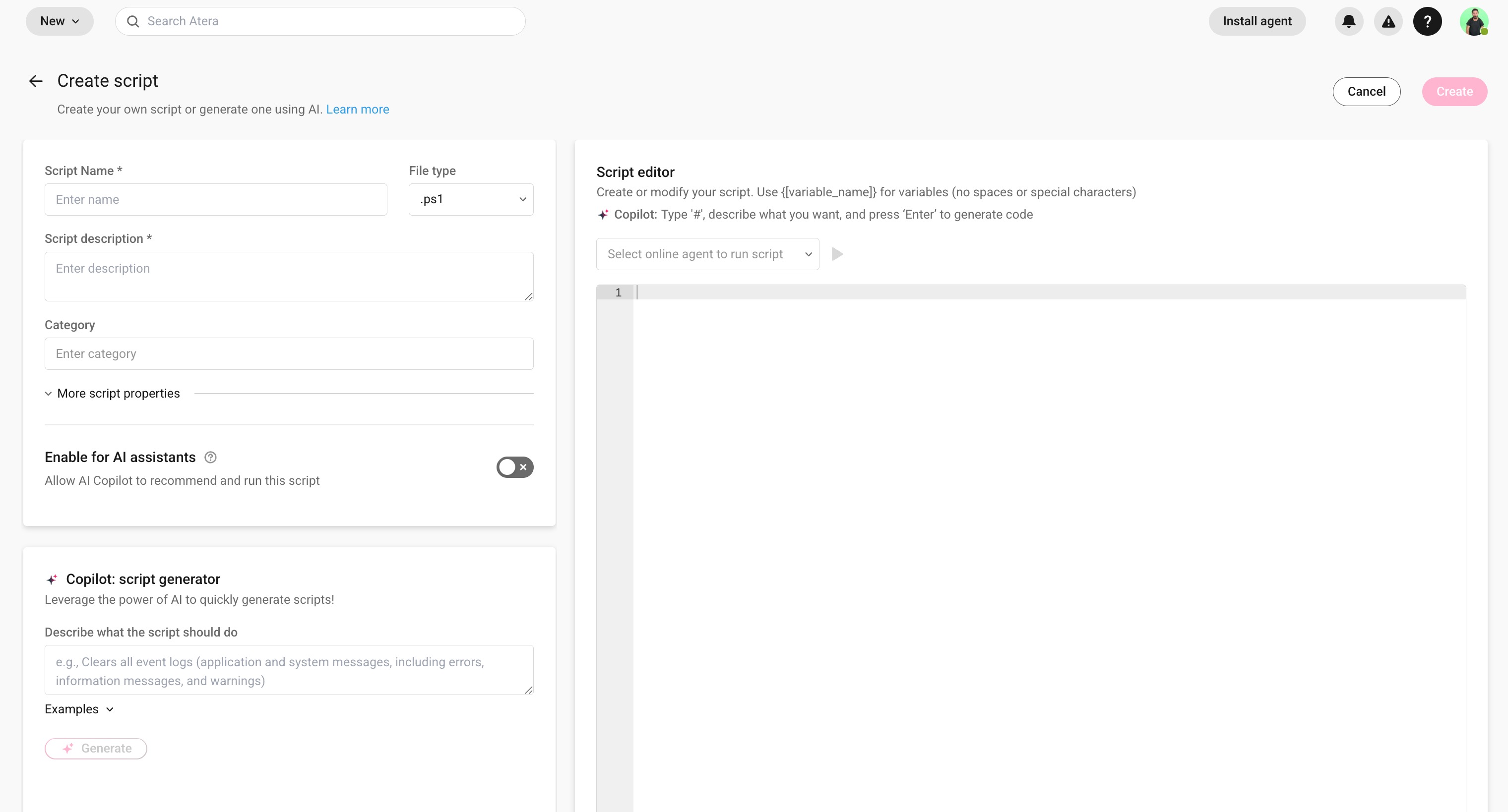 Create script page updated UI.jpg