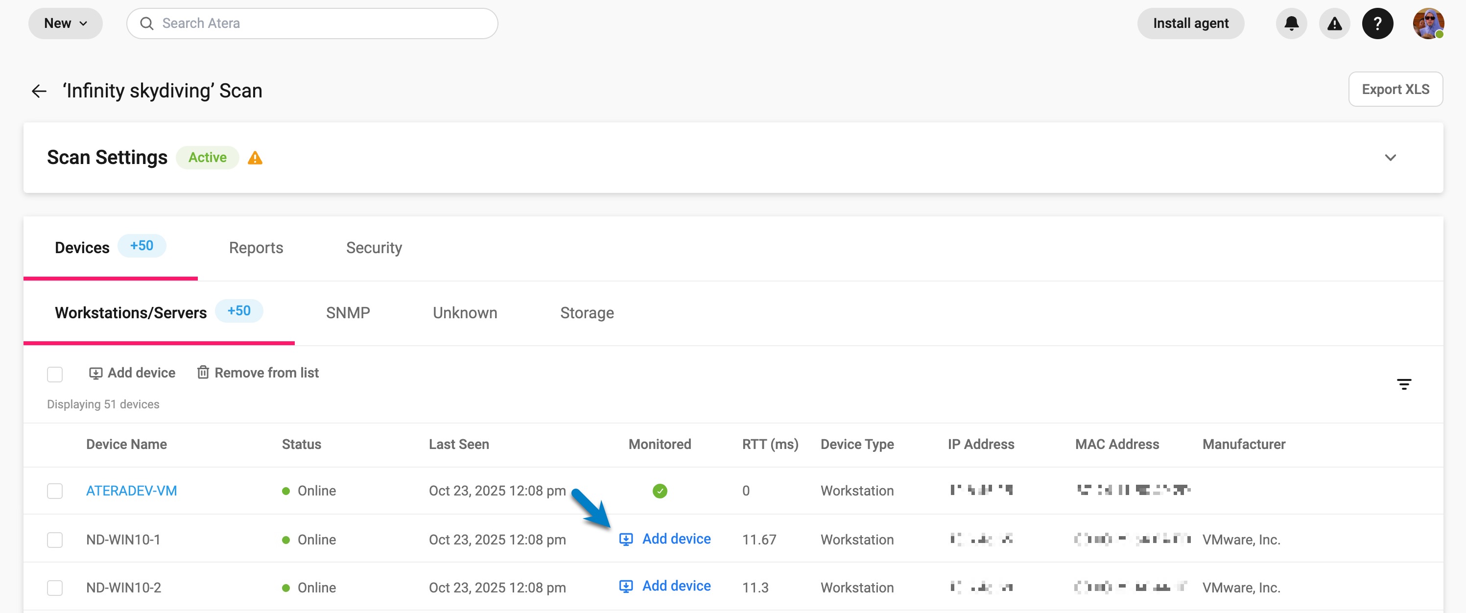 Network Discovery > Scan results > Single agent install.jpg