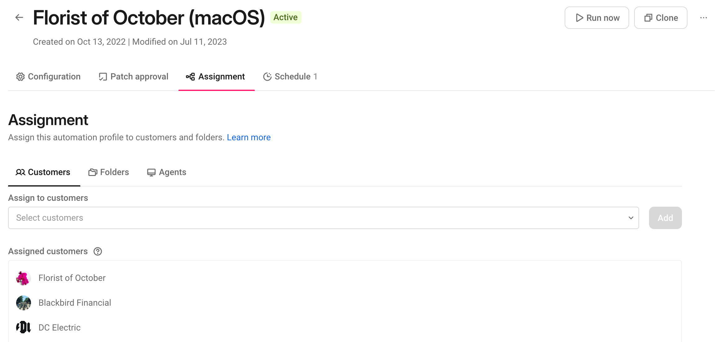 Patch management and IT automation > Profile > Assignment.png
