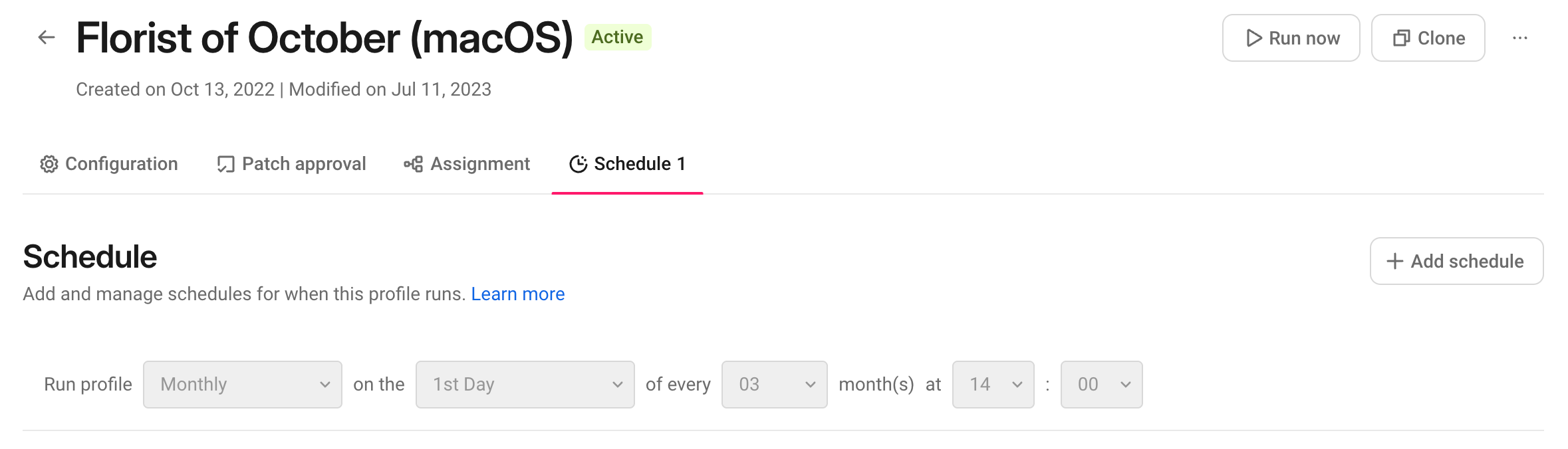 Patch management and IT automation > Profile > Schedule.png