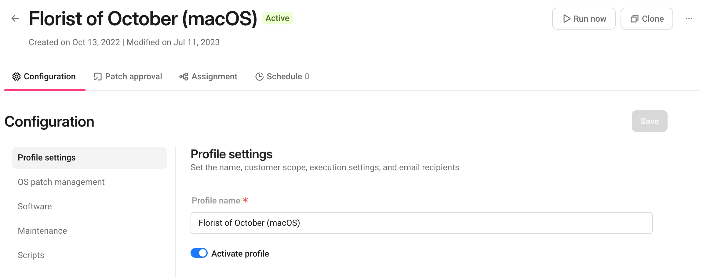 Patch management and IT automation > Profile > Configuration.png