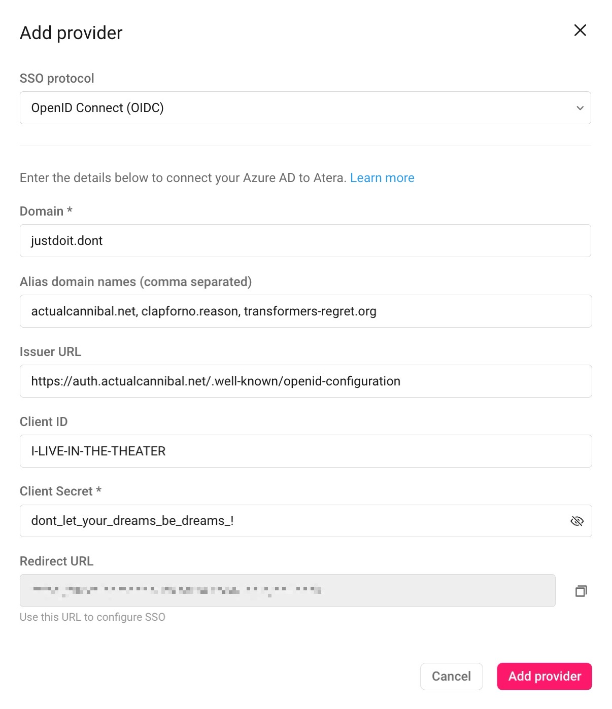 Security and authentication > Authentication > SSO > Add provider window > OIDC.jpg