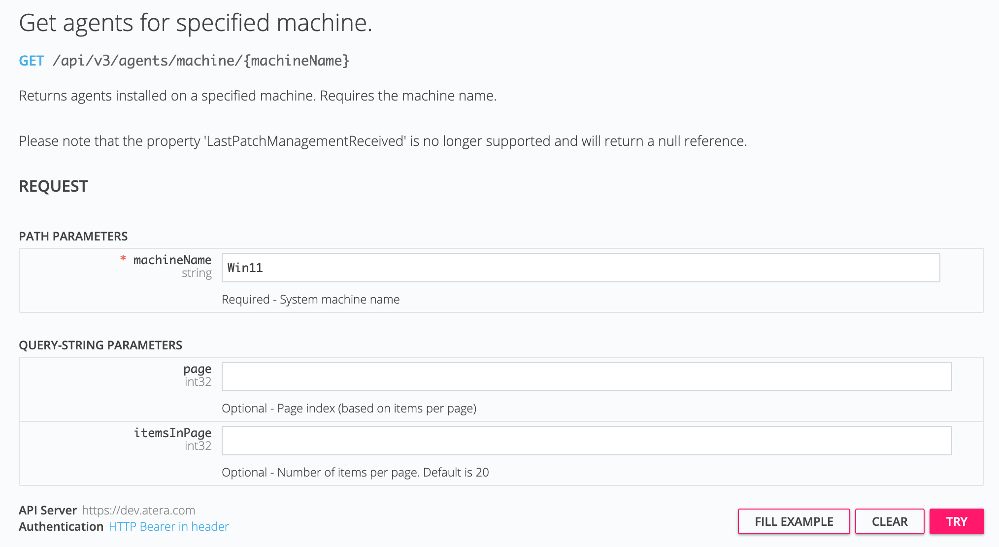 API > API doc page > Get agents for specified machine > Try button.png