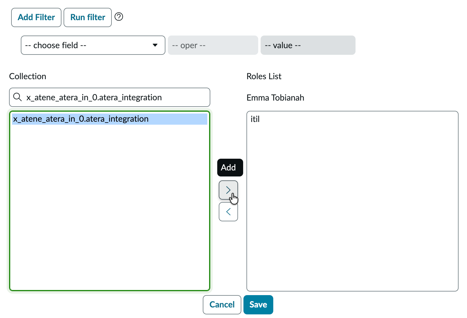 ServiceNow > All > Organization > Users > User > Roles > Edit members > Roles list.png