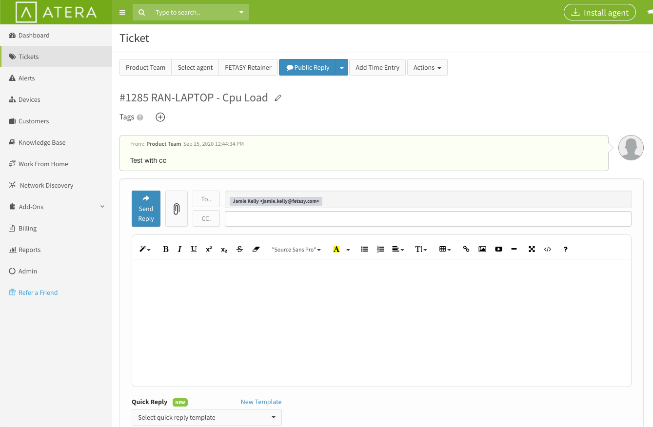 Atera Ticketing User Guide.pdf Handle a Ticket – Atera Support