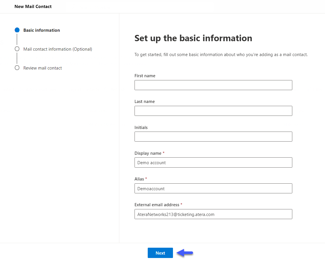 Set up Microsoft 365 email forwarding Atera Support