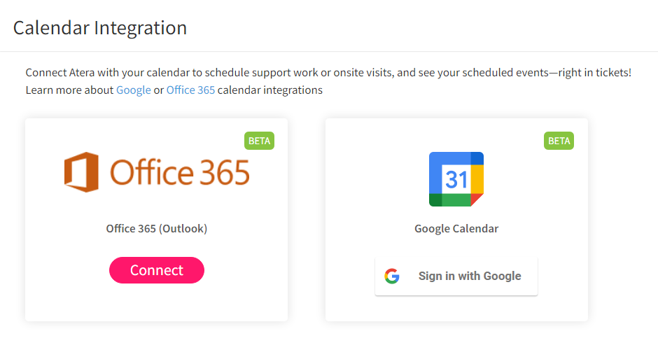 Atera's Office 365 Calendar Integration Atera Support