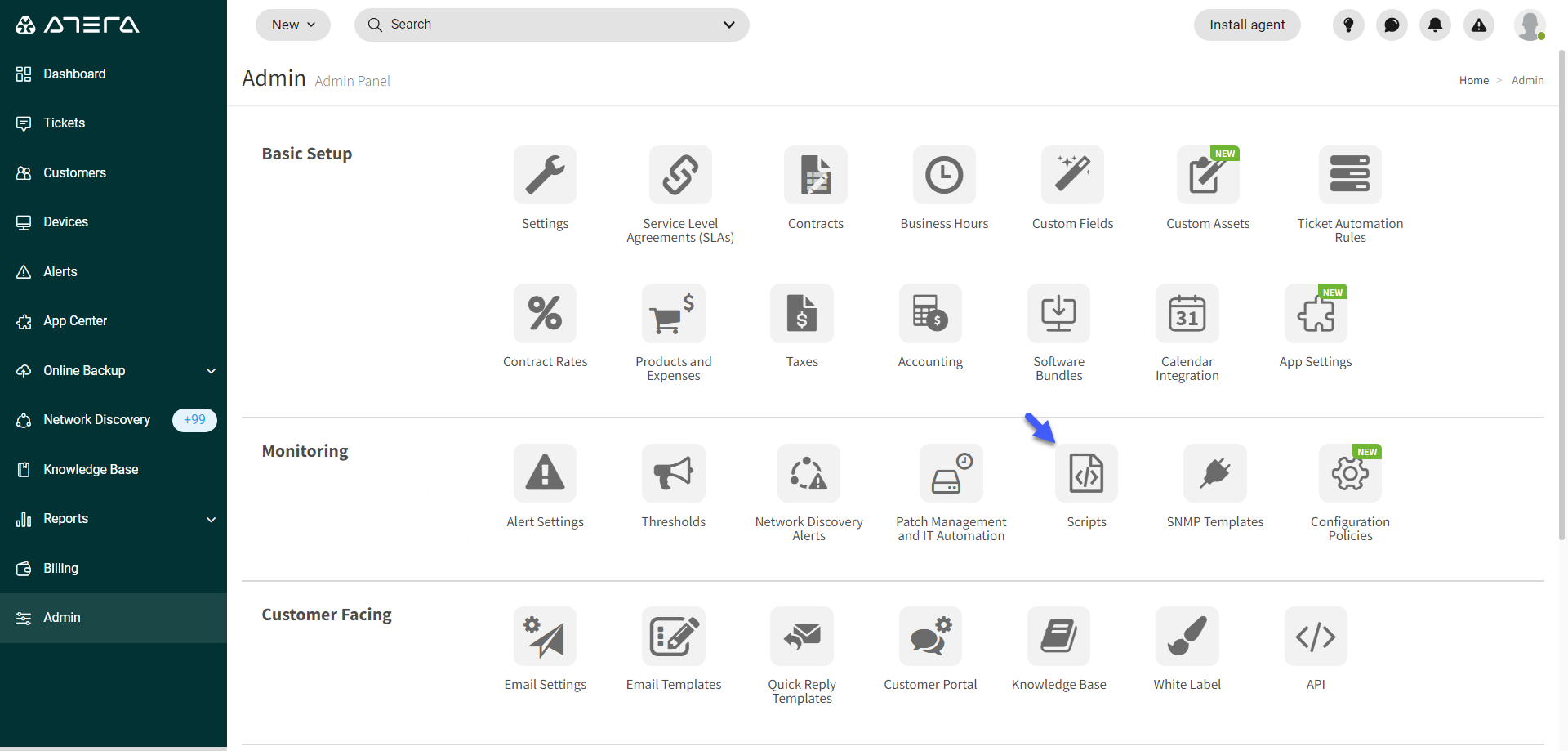 Shared Script Library – Atera Support