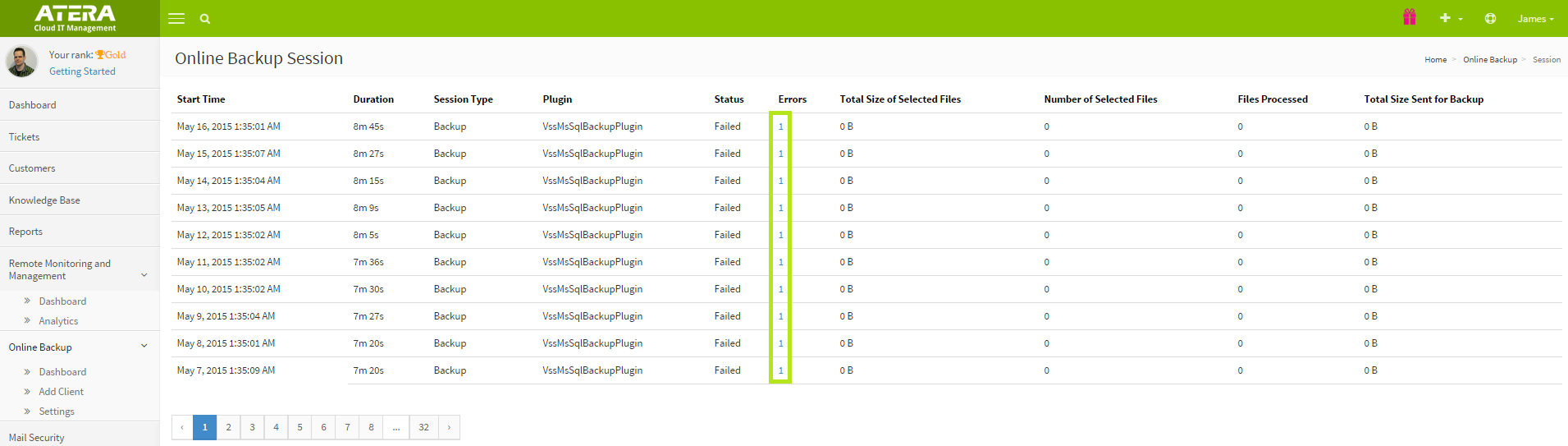 atera online backup